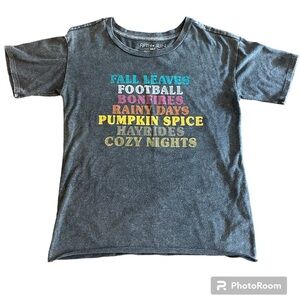 Women’s heathered gray Fall shirt-sleeved T-shirt size Small